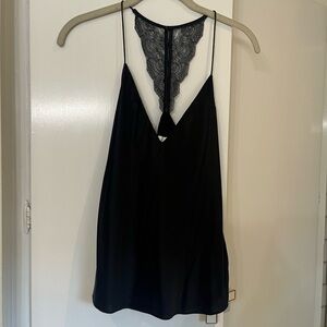 Cami NYC Black Lace Detail Tank with Matching Pants